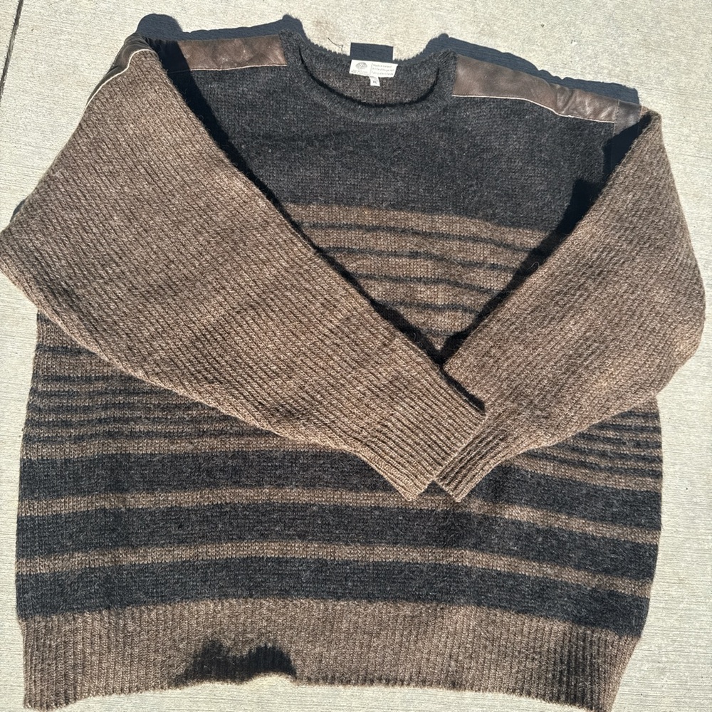 Urban Outfitters Brown and Black Crewneck Sweater